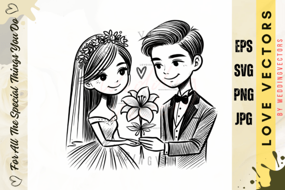 C55 Wedding Couple and Love Vectors: A Designer's Guide to Romantic Assets