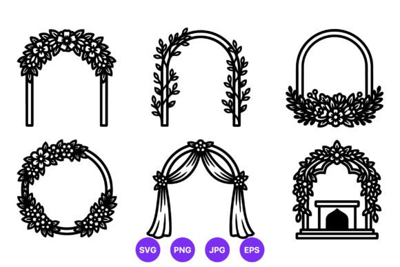 Elegant Wedding Arch Vectors for Timeless Design Projects