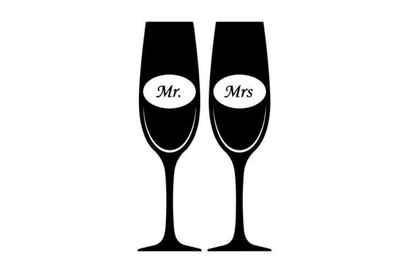 Mr and Mrs Champagne Flutes Wedding Toast: A Celebration in Type