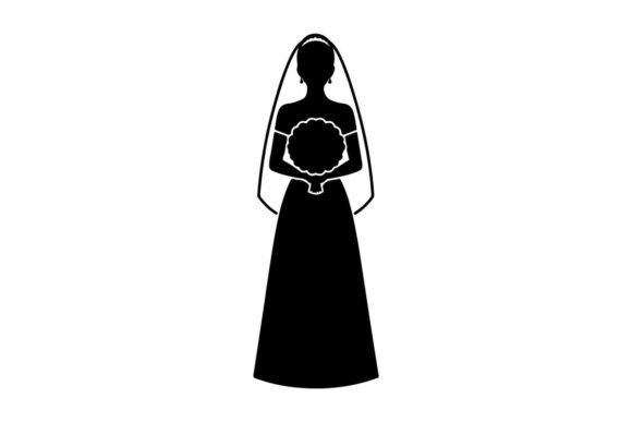 Timeless Elegance: The Bride in Wedding Dress with Veil and Bouquet