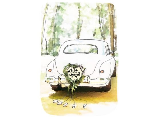 Wedding Card Illustration: A Hand-Painted Touch for Invitations & More
