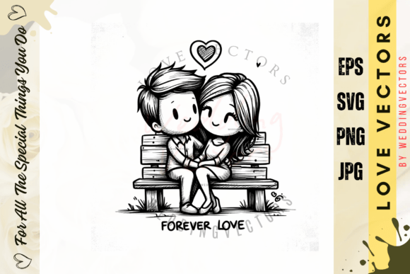 Wedding Couple and Love Vectors - C551: The Art of Romantic Design