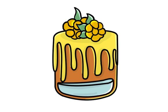 Wedding Fantasy Orange Cake Stickers: Sweet Design for Your Projects